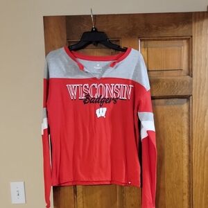 Red and Gray Wisconsin Badgers Long Sleeve Shirt